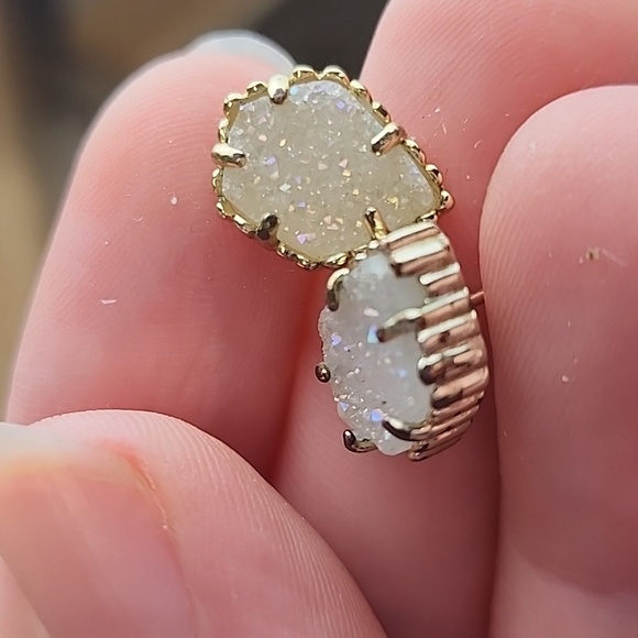 Tessa Iridescent Clear drusy Kendra Scott stud earings - Picture 5 of 5